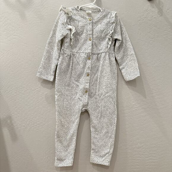 H&M Black & White Polka Dot Ruffle Romper - Picture 1 of 9